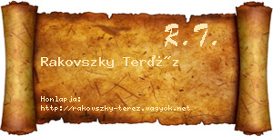 Rakovszky Teréz névjegykártya