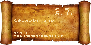 Rakovszky Teréz névjegykártya
